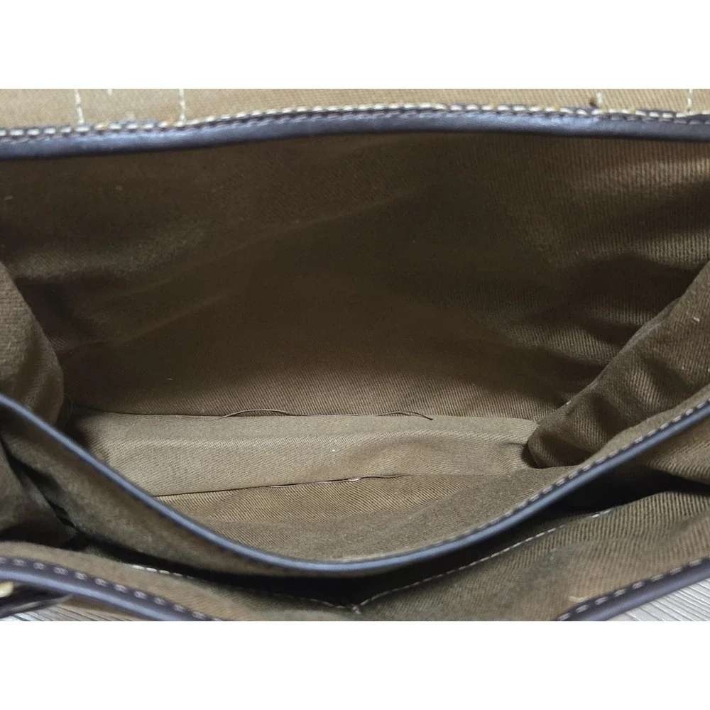 MULHOLLAND Brothers Canvas Leather Crossbody Messenger Bag Business Travel