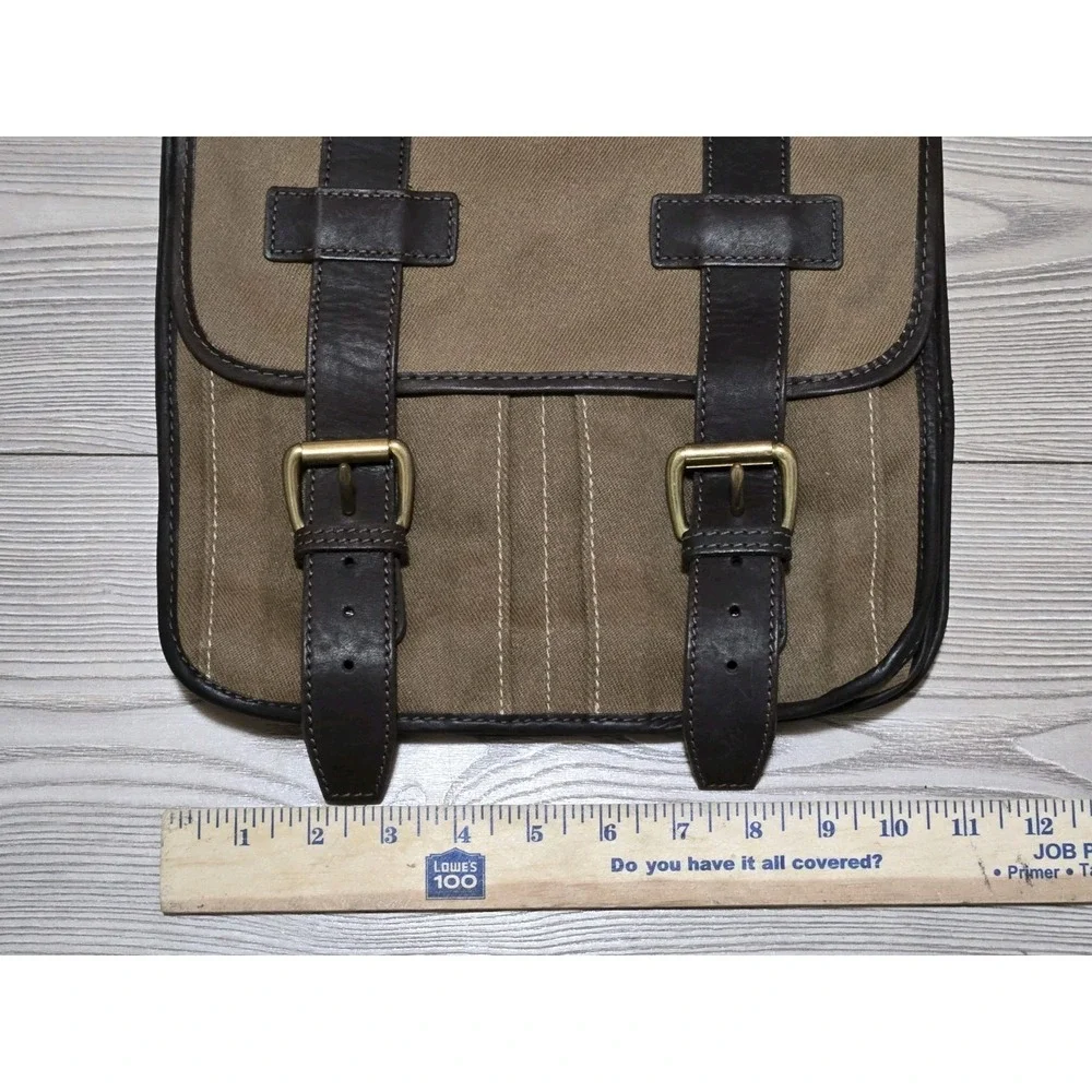MULHOLLAND Brothers Canvas Leather Crossbody Messenger Bag Business Travel