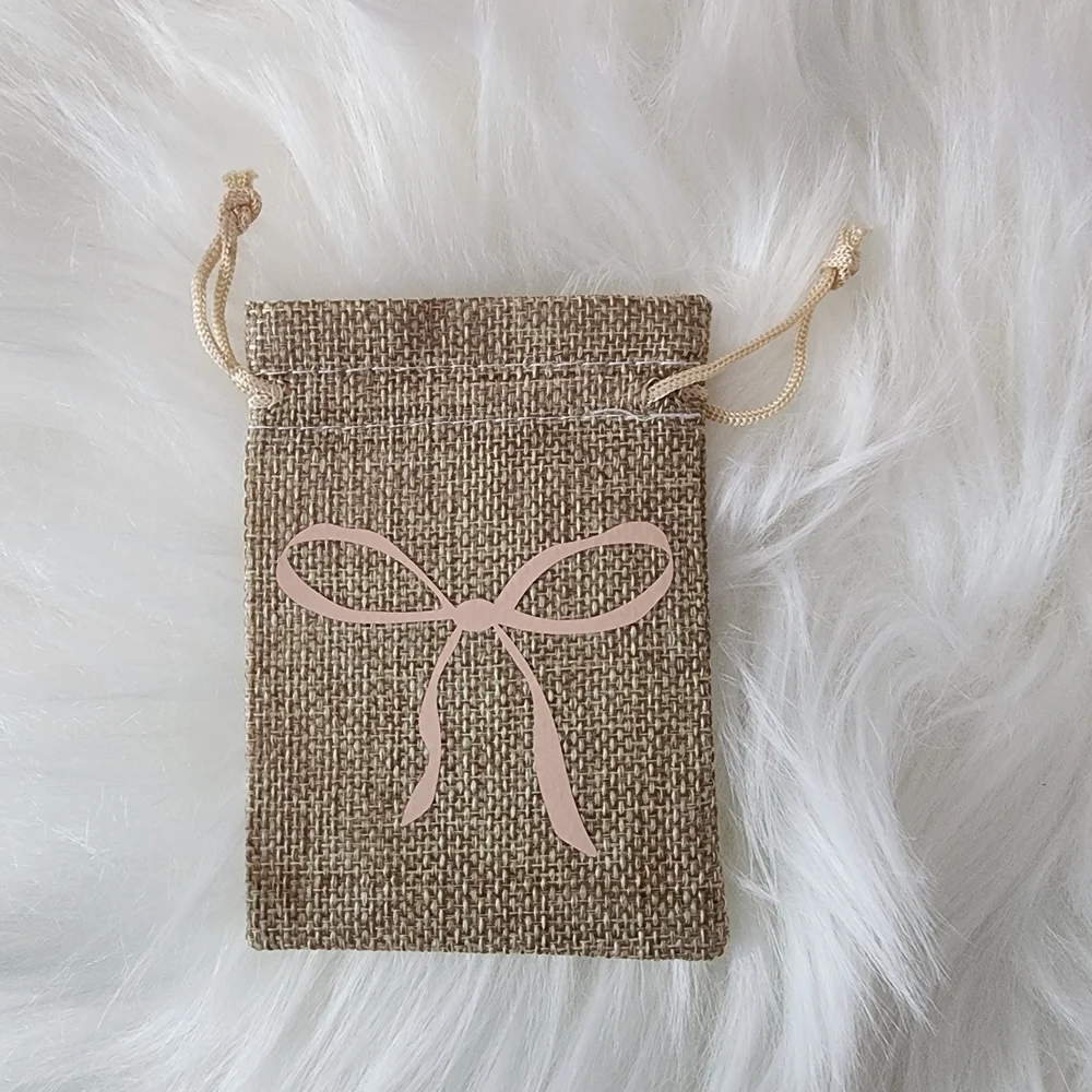 Gift Jewely Treat Bags with Pink Bows Ribbons Set