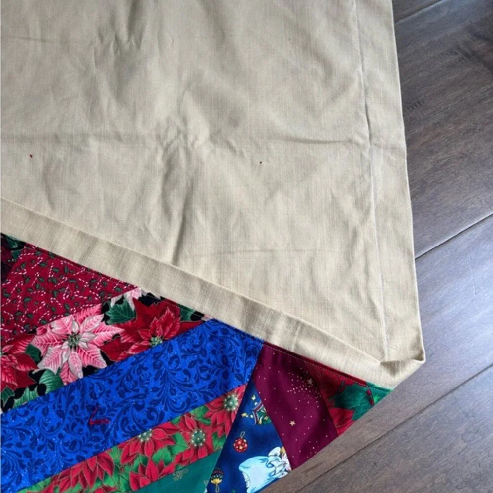 Christmas Quilt-Handmade patchwork with vibrant,multi-colored design.
