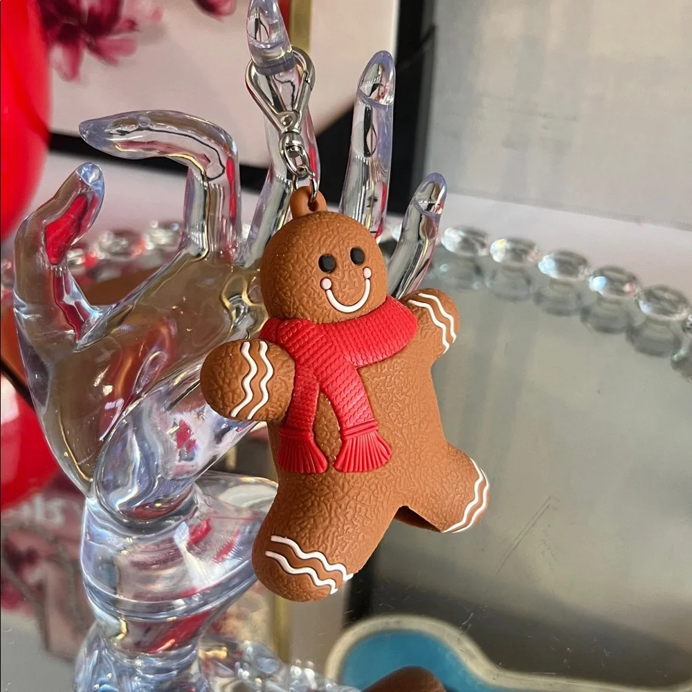 Gingerbread Man Keychain with Red Scarf