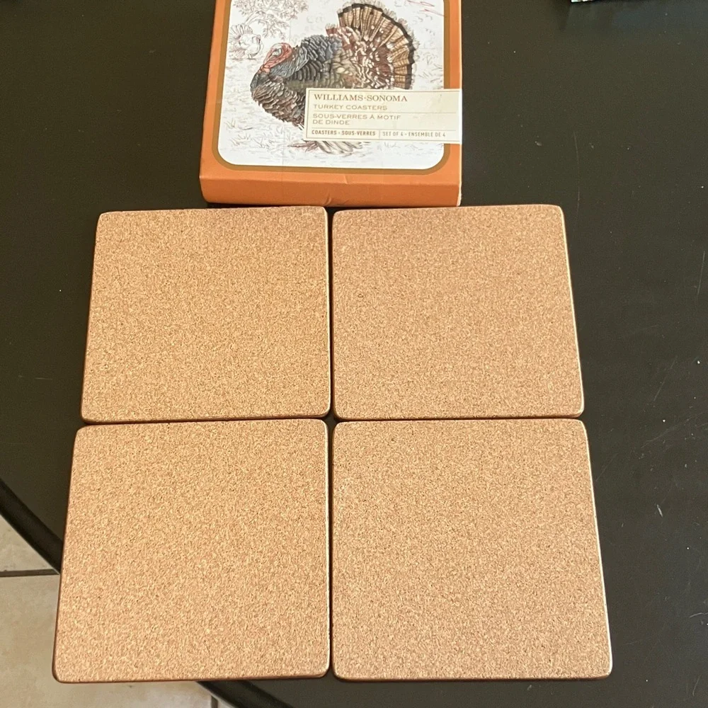 Williams Sonoma Multicolor Turkey Coasters