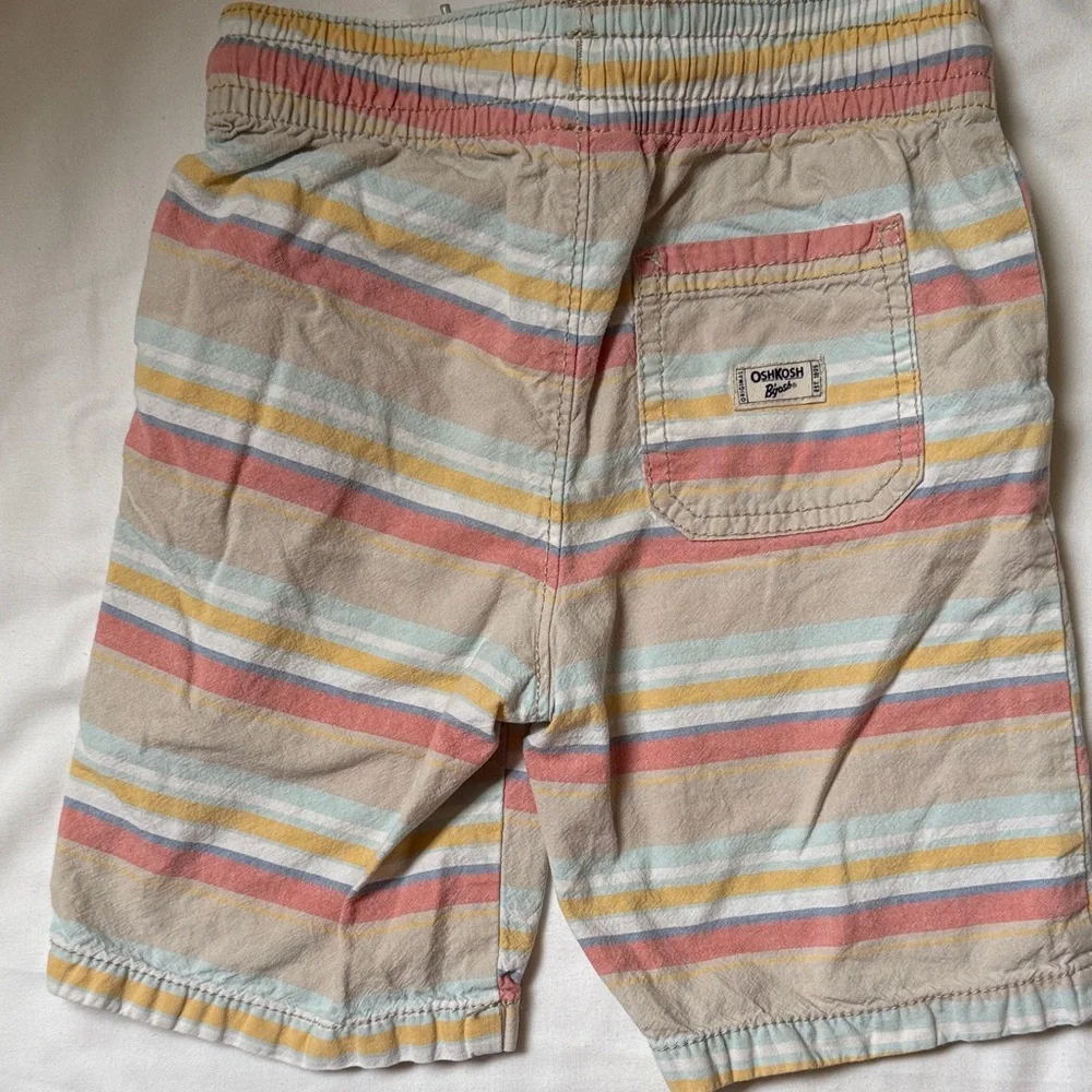 OshKosh B'gosh Striped Shorts in Tan, Pink, Yellow, Blue
