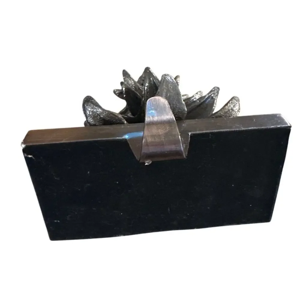 Vintage Stocking Holder Fireplace Hook Mantel Christmas Tree Heavy Metal Bronze