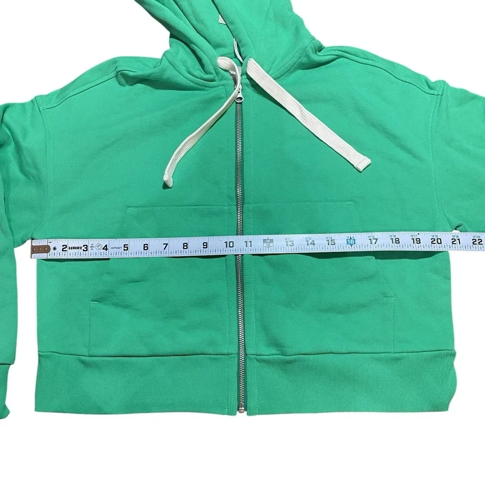 Everlane NWT Organic Cotton The Track Full Zip Hoodie Bright Jade Green Size XS