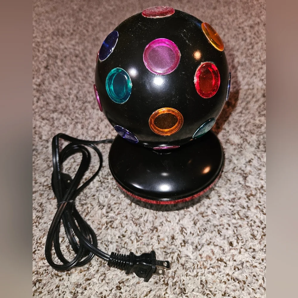 NEW Rotating Disco Ball Light - Black with Multi Colored Lenses. PLUG-IN.