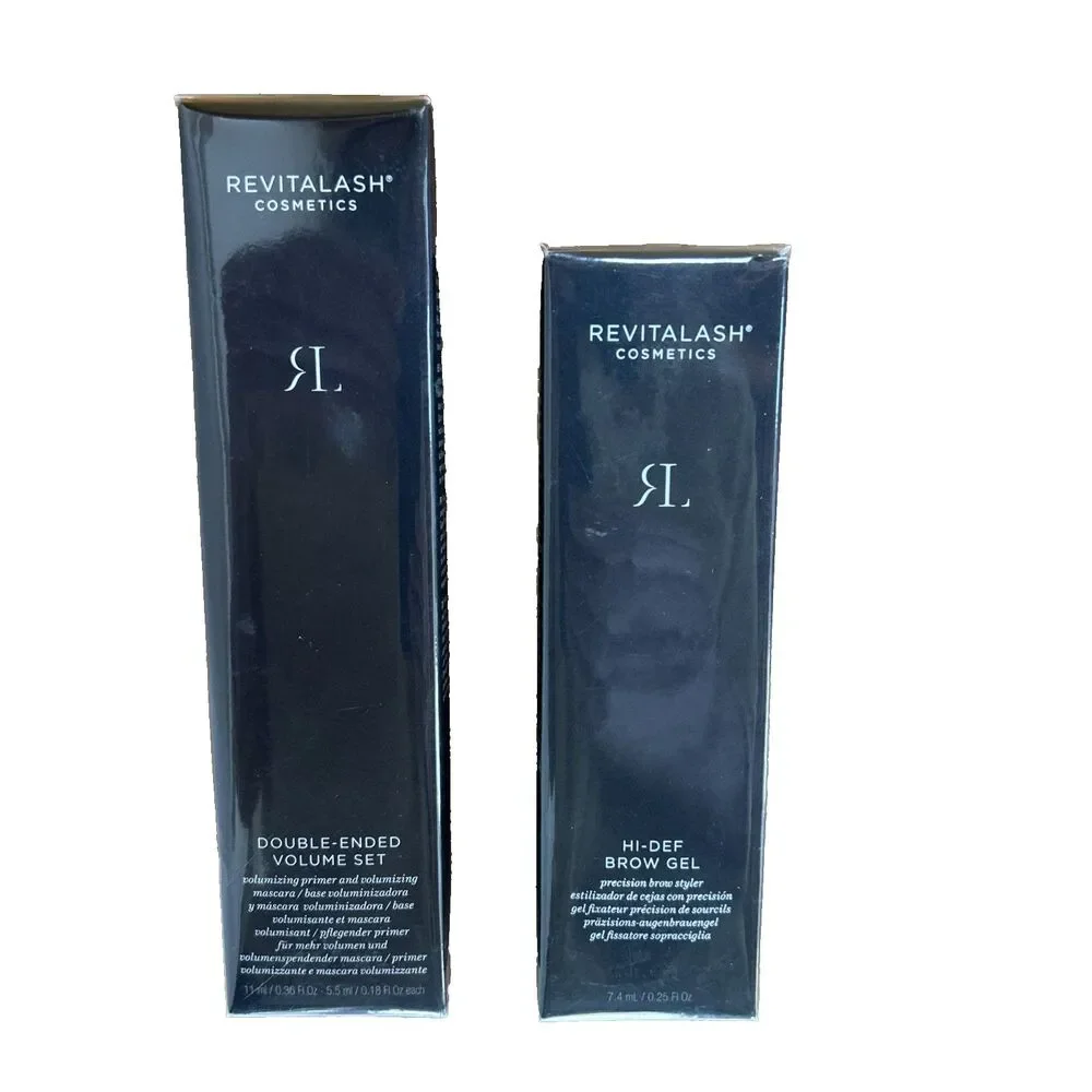 REVITALASH Bundle - Volume Set Mascara & Primer BLACK & HI-DEF BROW GEL Dk Brown
