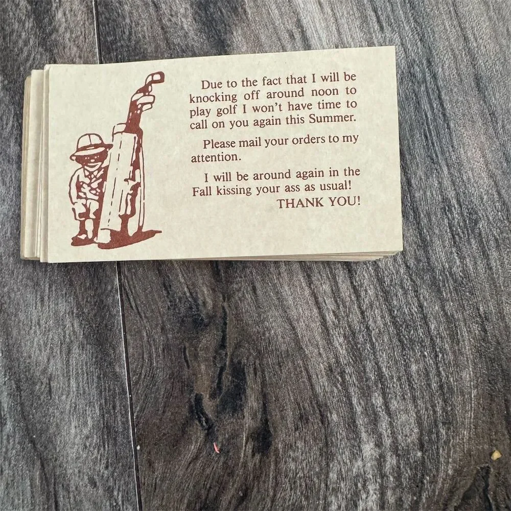 Vintage Golf-Themed Note Cards Set Stationery Gift
