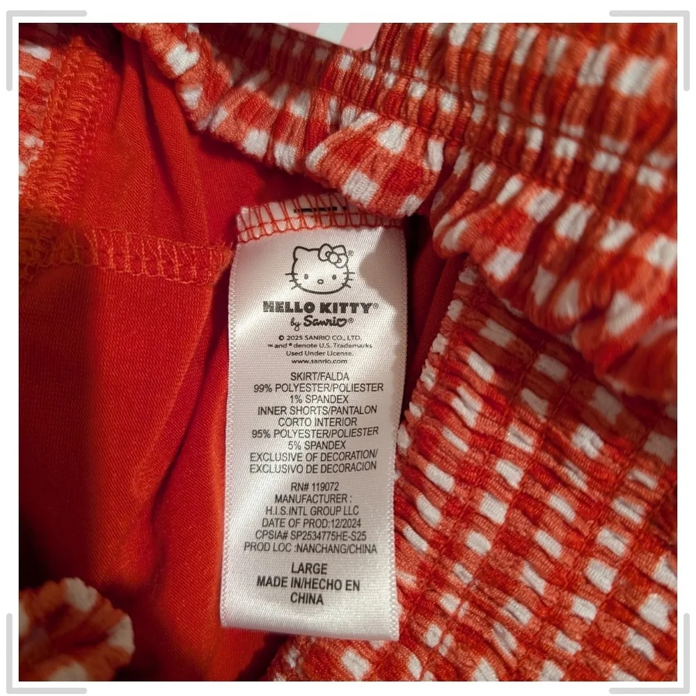 Hello Kitty Red Checkered Skirt