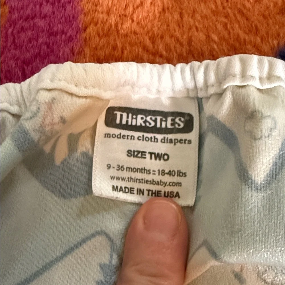 Thirsties diaper cover, GUC, size Two, Snap closure, adjustable snaps