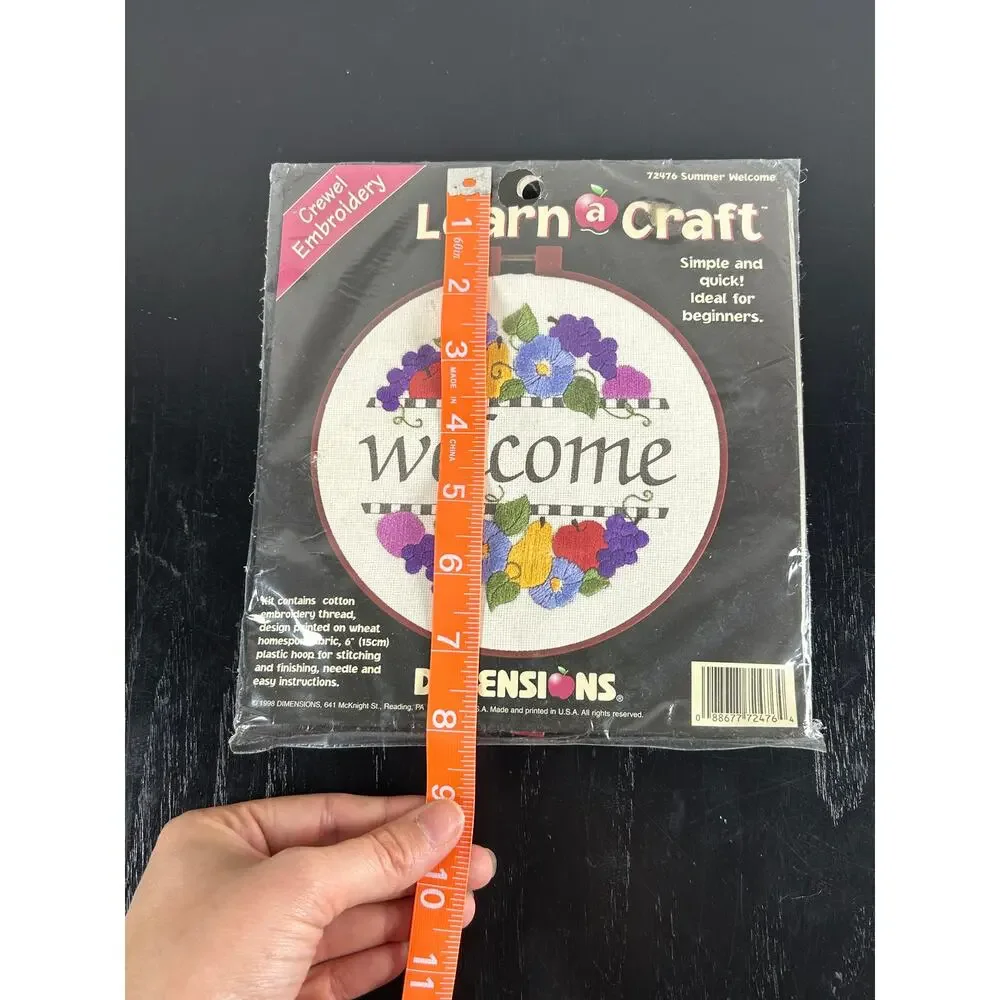 Dimensions Crewel Craft Kit- Welcome with fruits- 6