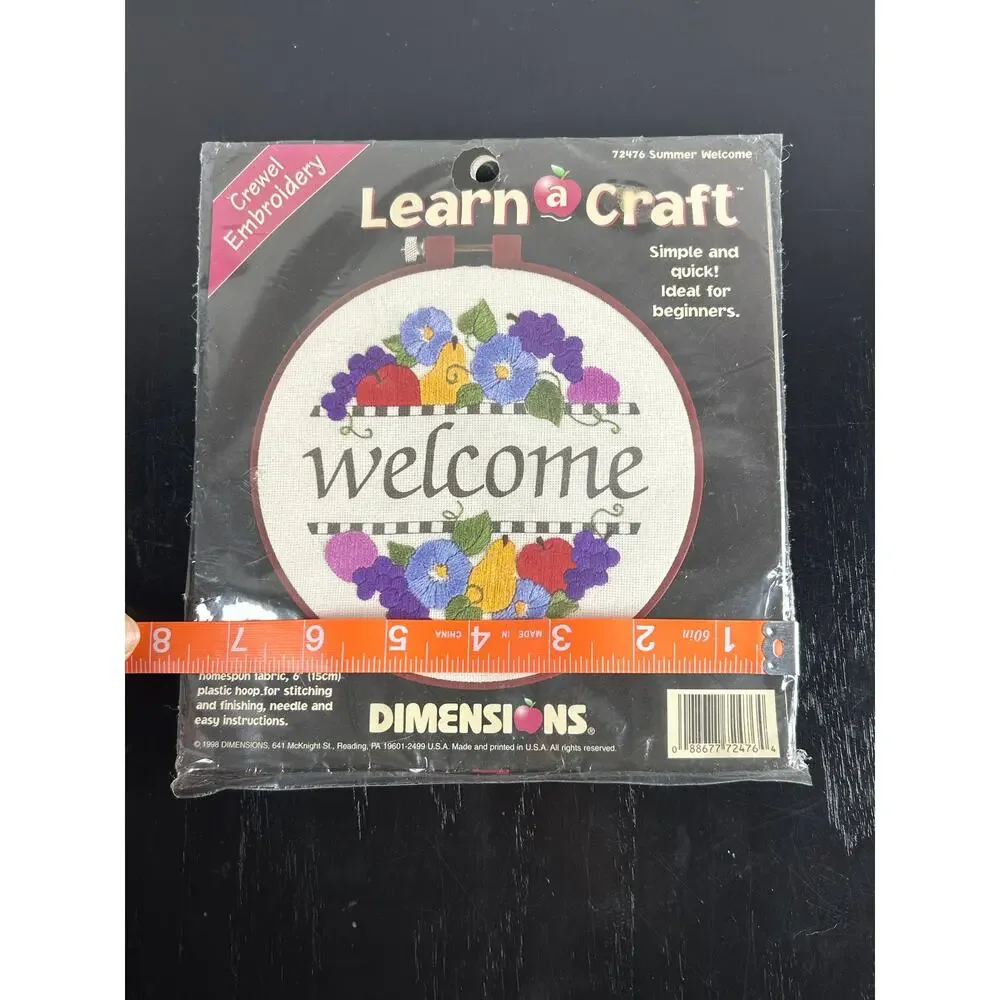 Dimensions Crewel Craft Kit- Welcome with fruits- 6