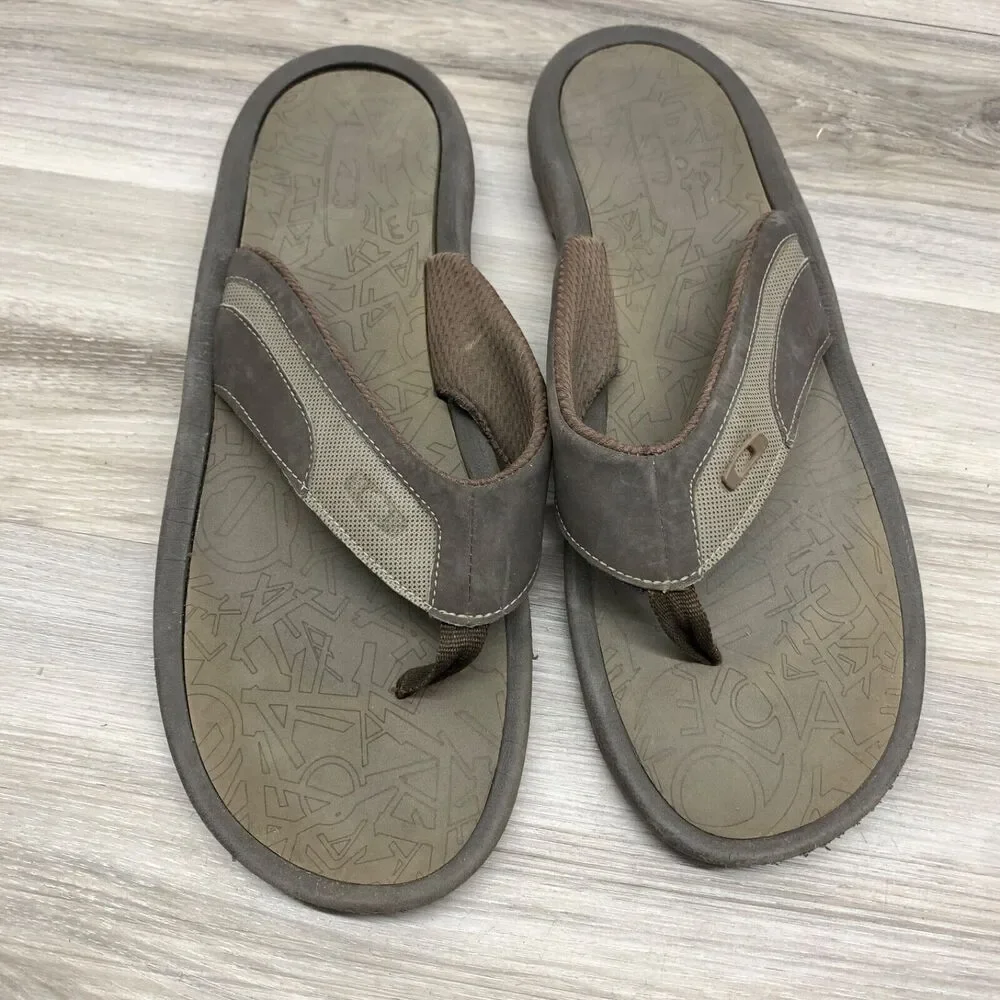 Oakley Supercoil 2.0 Sandal Size 14 Brown Thong Flip Flop Slides Slip On Shoes