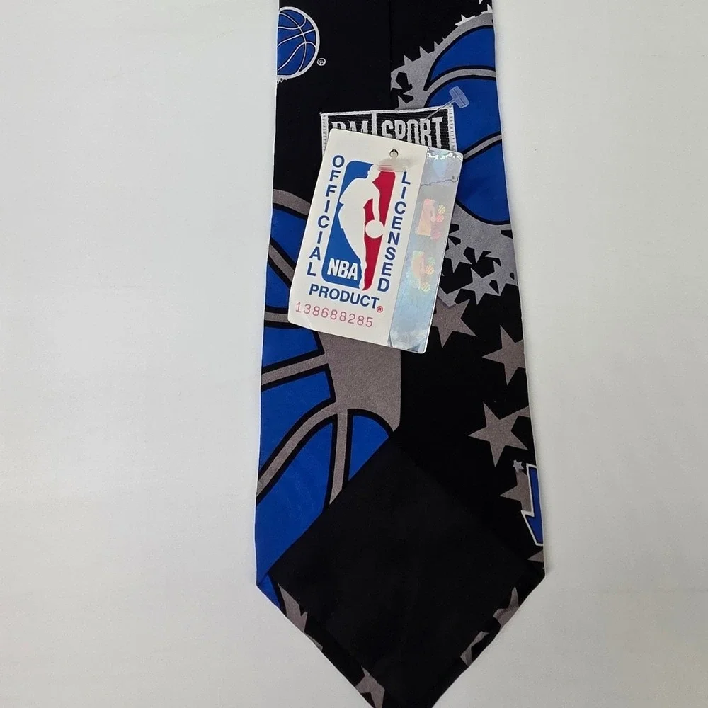 ORLANDO MAGIC NBA TIE NEW 100% SILK USA RALPH MARLIN RM SPORT DEADSTOCK AOP LOGO