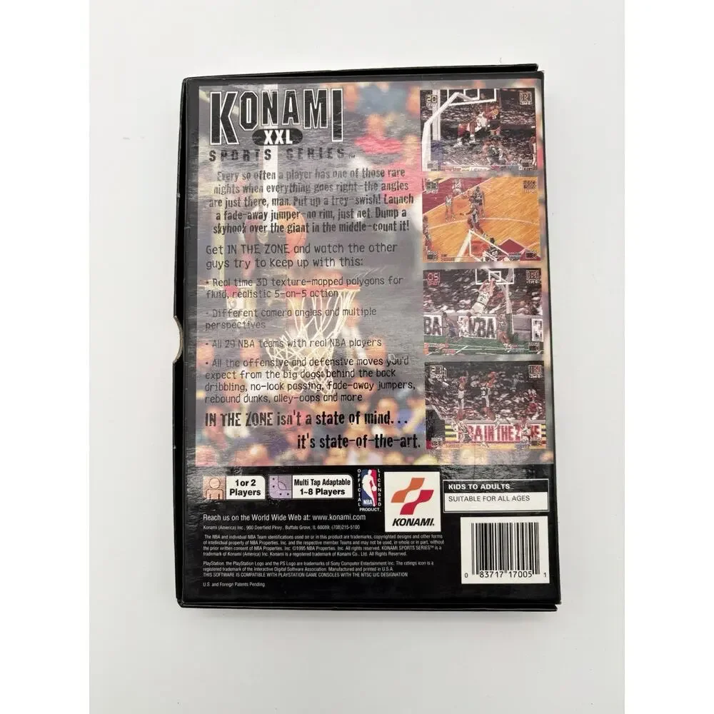 Sony PlayStation 1 PS1 Konami NBA In The Zone CIB Long Box 1996 Tested Works.