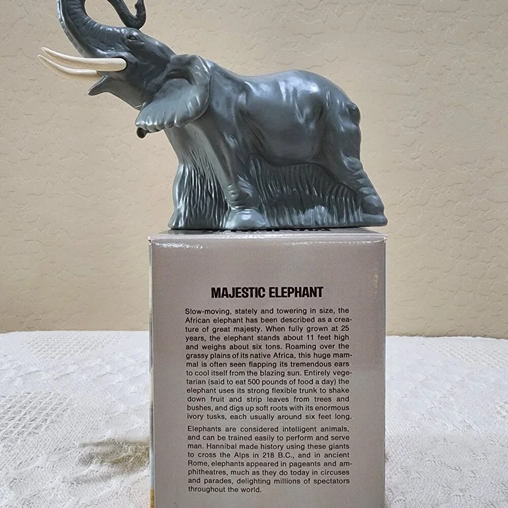 Vintage Avon MAJESTIC ELEPHANT Glass Bottle Wild Country Full in Original Box