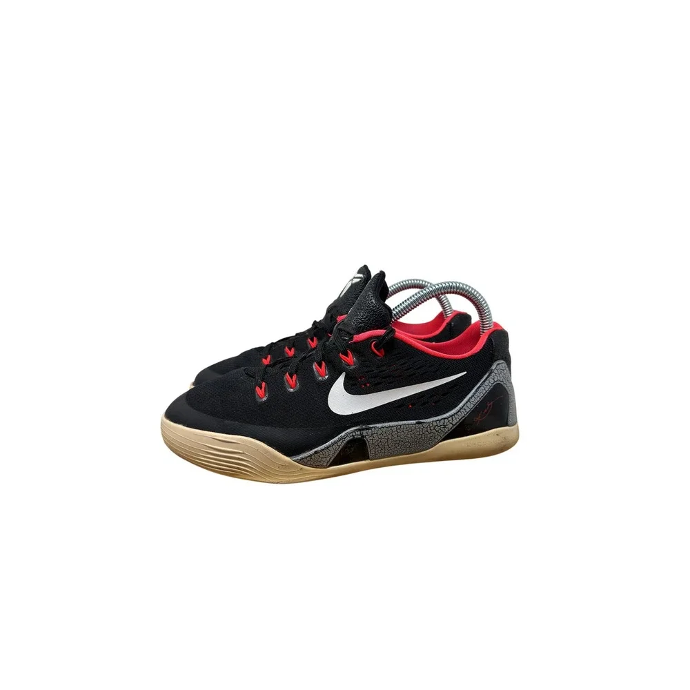 Nike Kobe 9 EM Low Black Laser Crimson Kids 5Y Basketball Shoes 653593-001