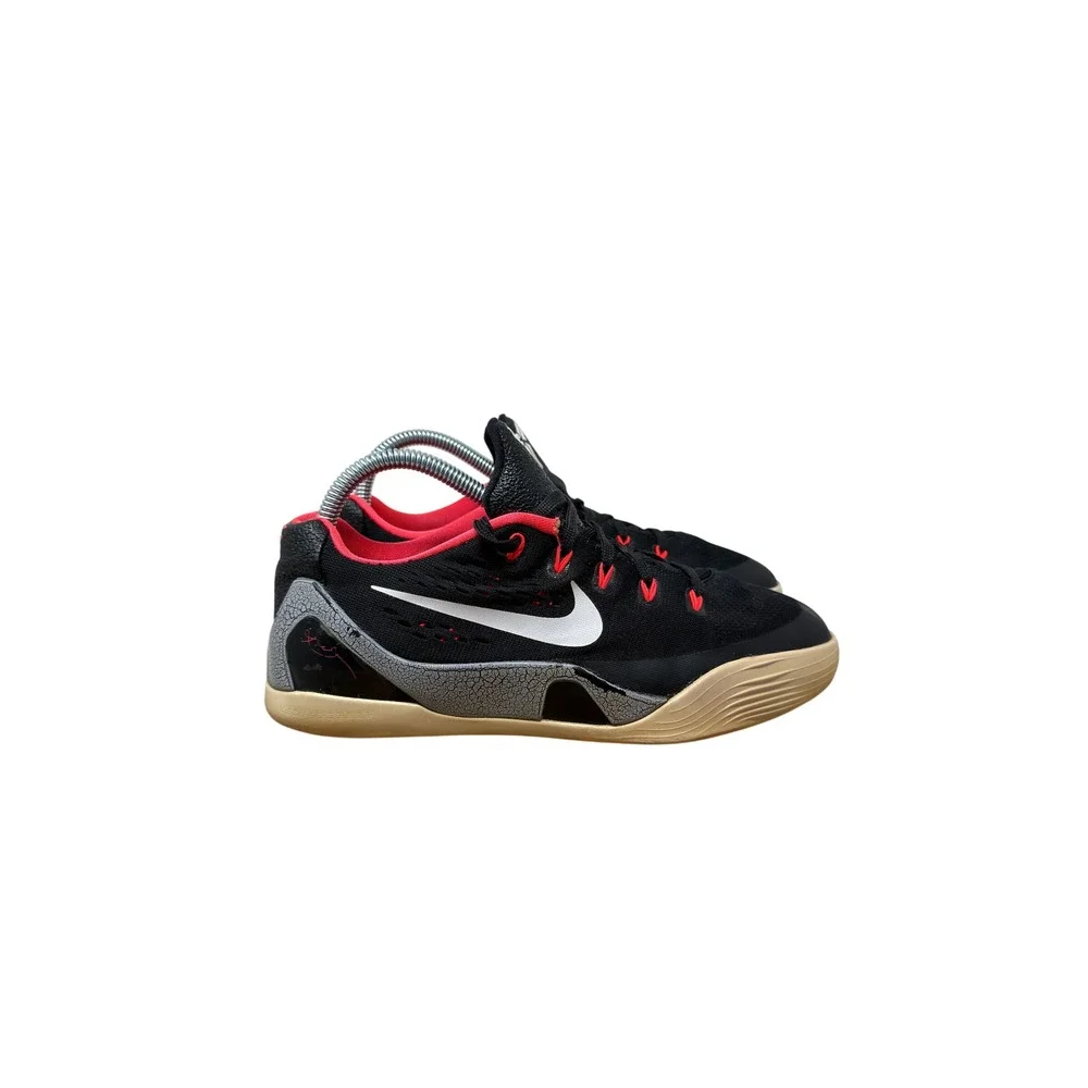 Nike Kobe 9 EM Low Black Laser Crimson Kids 5Y Basketball Shoes 653593-001