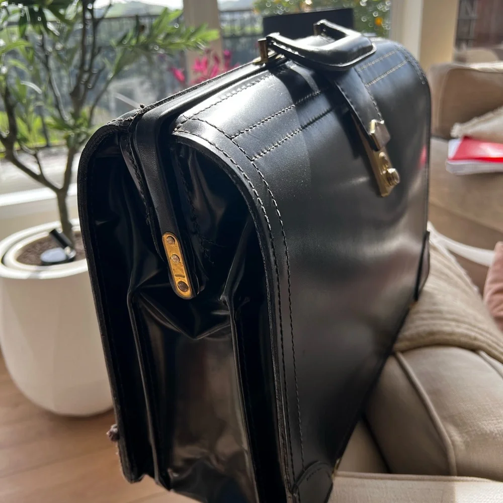 Elegant Black Leather Briefcase