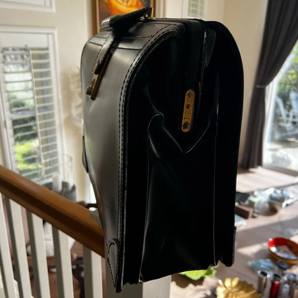 Elegant Black Leather Briefcase