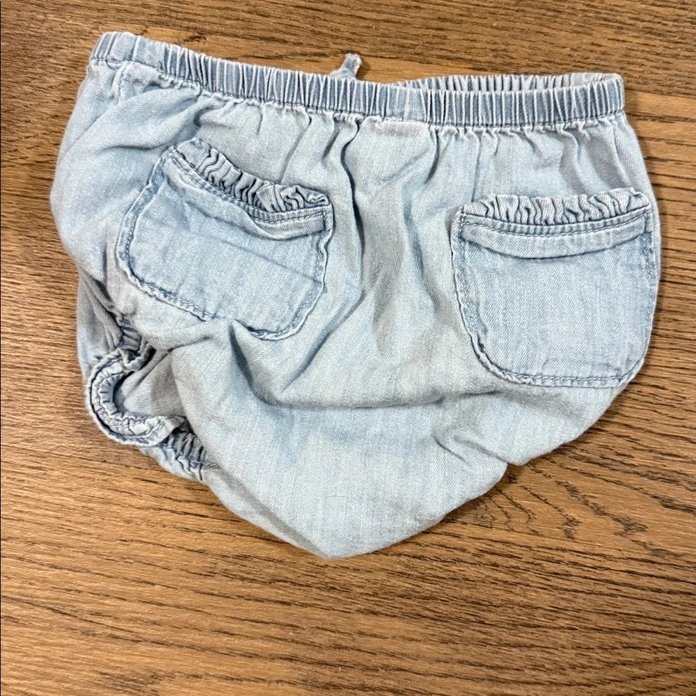 Gap Light Blue denim Ruffled baby Outfit - 6-12m