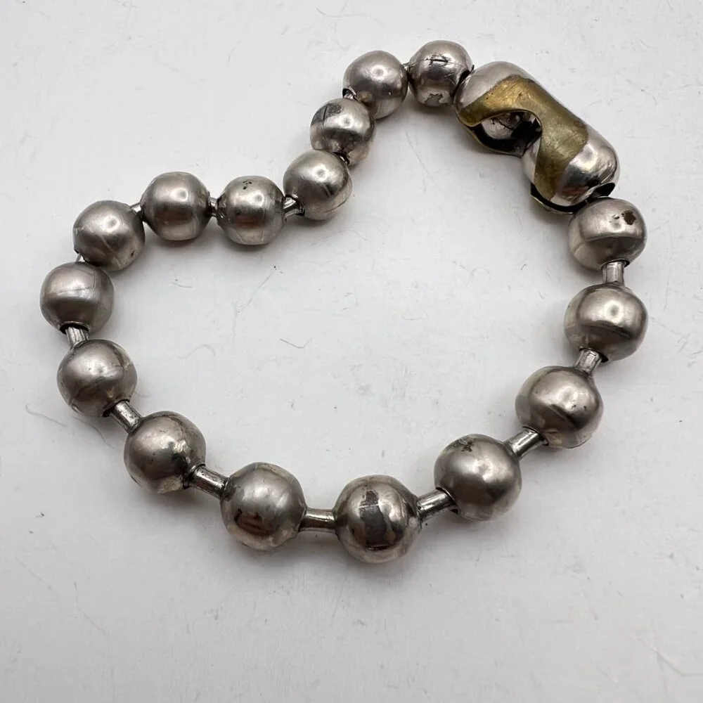 Bold Industrial Steel Ball Chain Necklace Bracelet Set 18.5