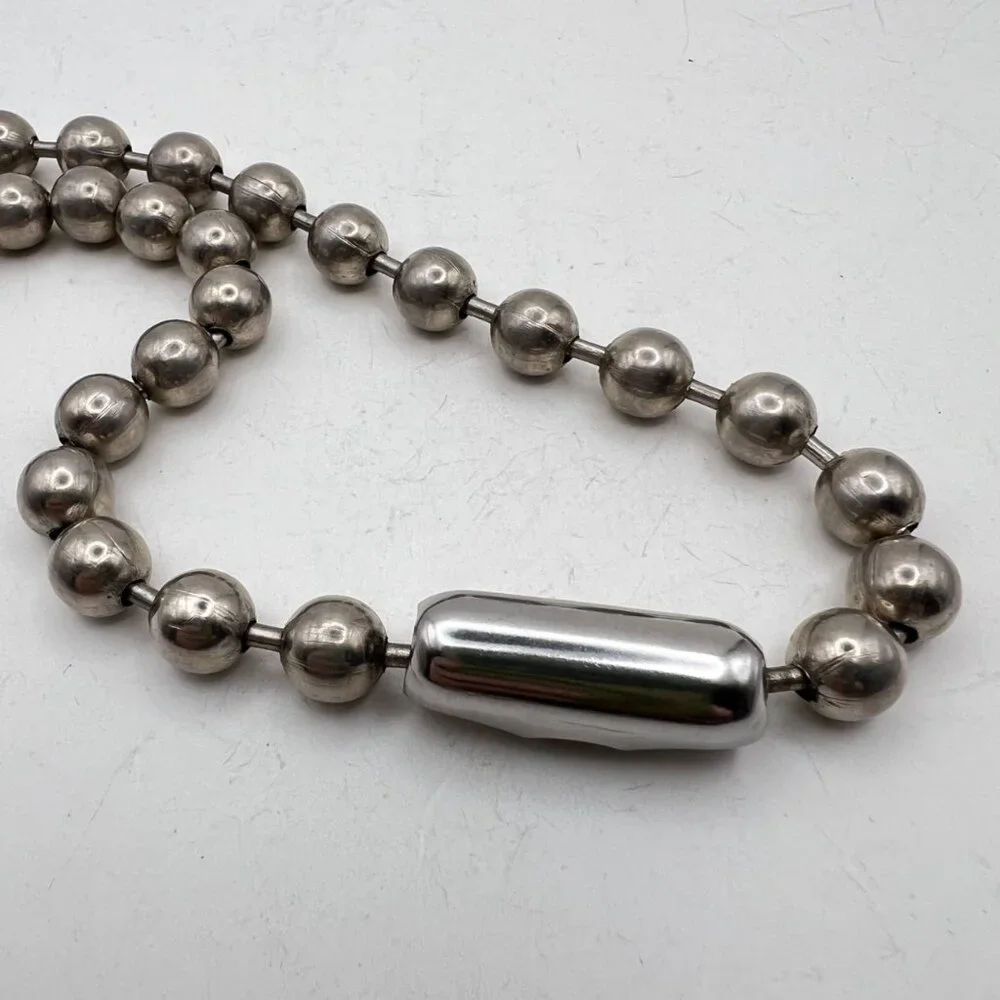 Bold Industrial Steel Ball Chain Necklace Bracelet Set 18.5