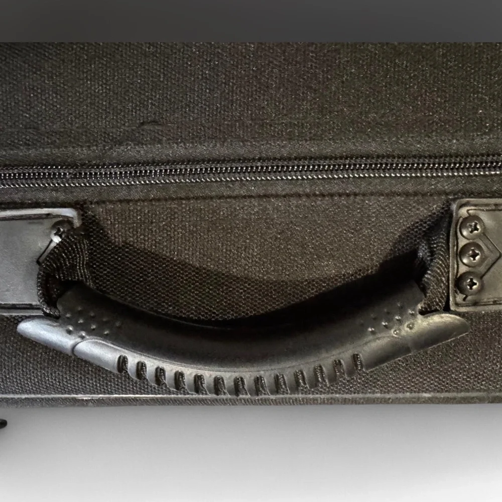 Black Travel Case with White Reflective Stripe. Carrying Case,