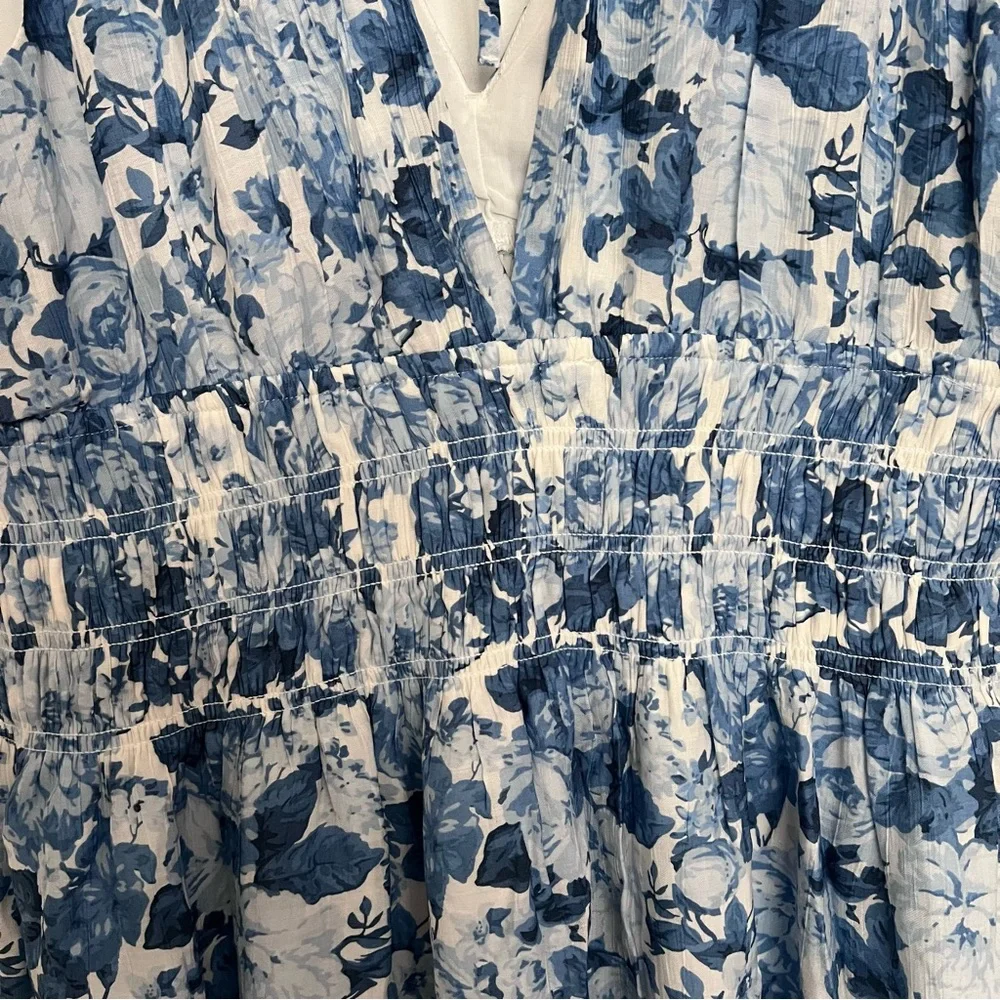 Abercrombie Crinkle Textured Smocked Waist Maxi Dress Size XL Tall