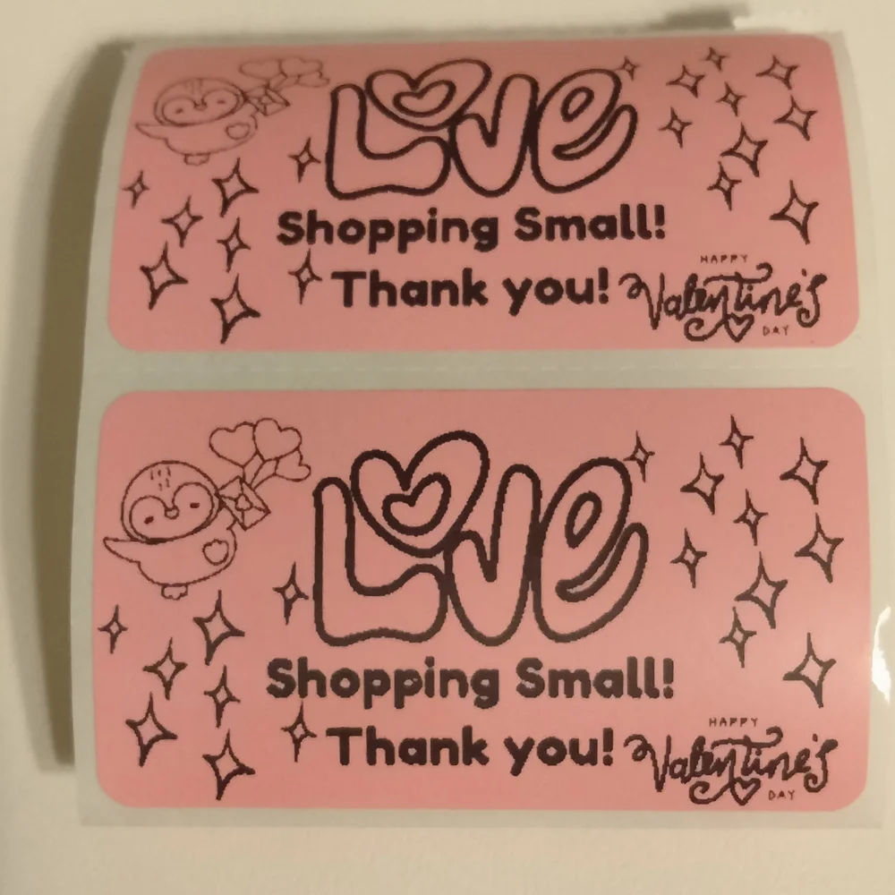💙100 Valentine Love- Shipping Labels Thermal Packaging Stickers 2.25