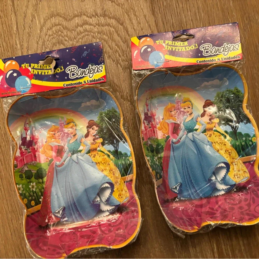 4 Disney Princess Party Plates Set - Multicolor