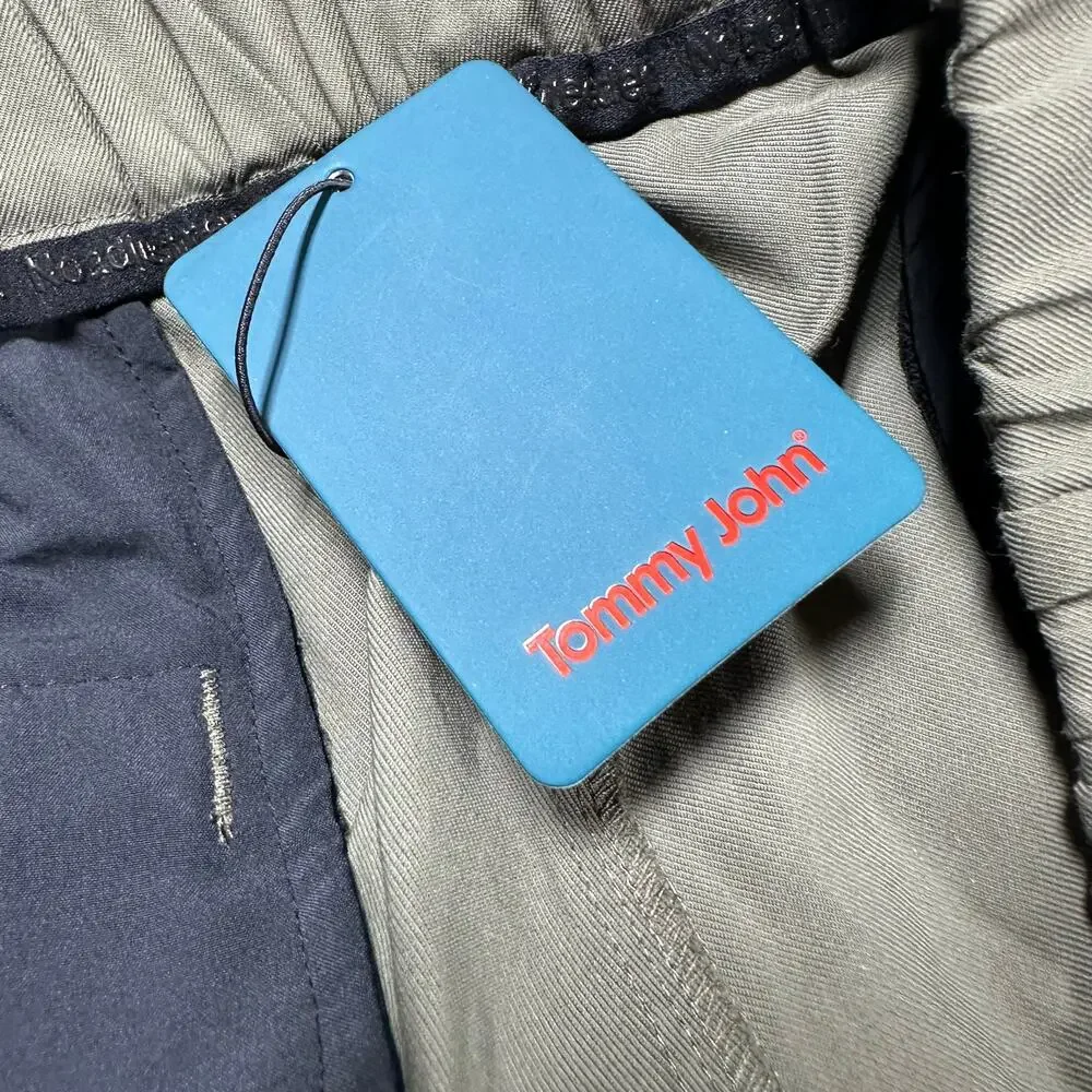 Tommy John NWT Go Anywhere Collection Shadow Green Stretch Jogger Pant 44/45