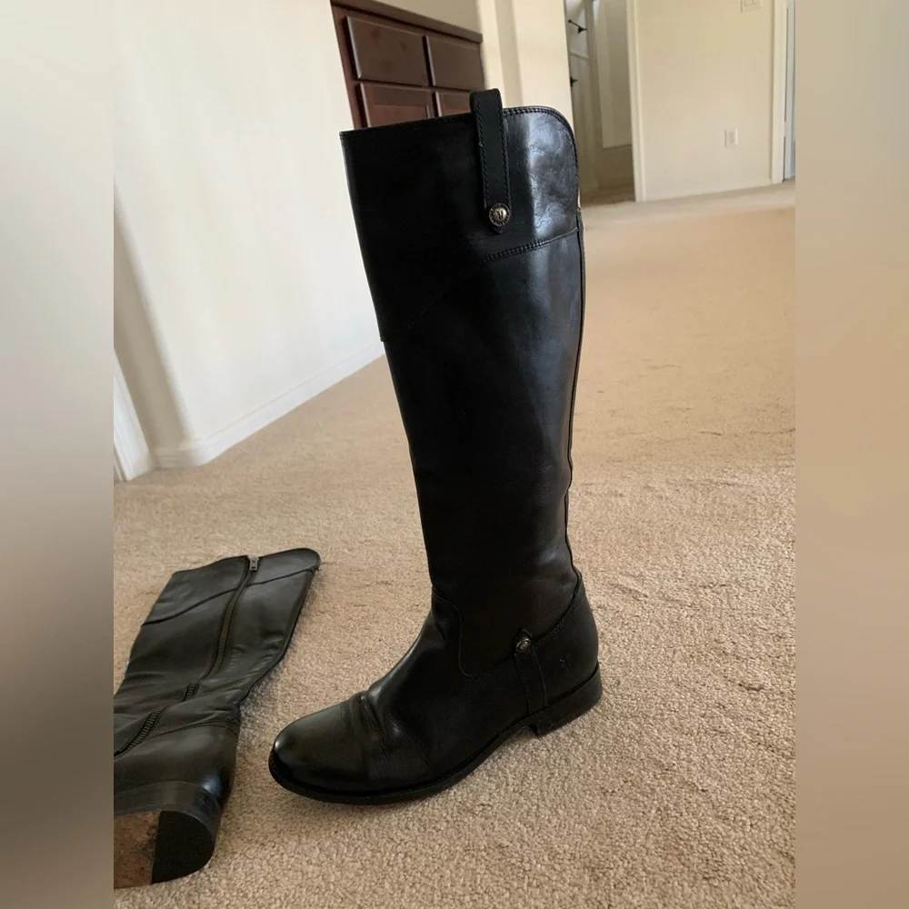 Frye Melissa Button 2 Riding Leather Knee-High Riding Boots Size 8