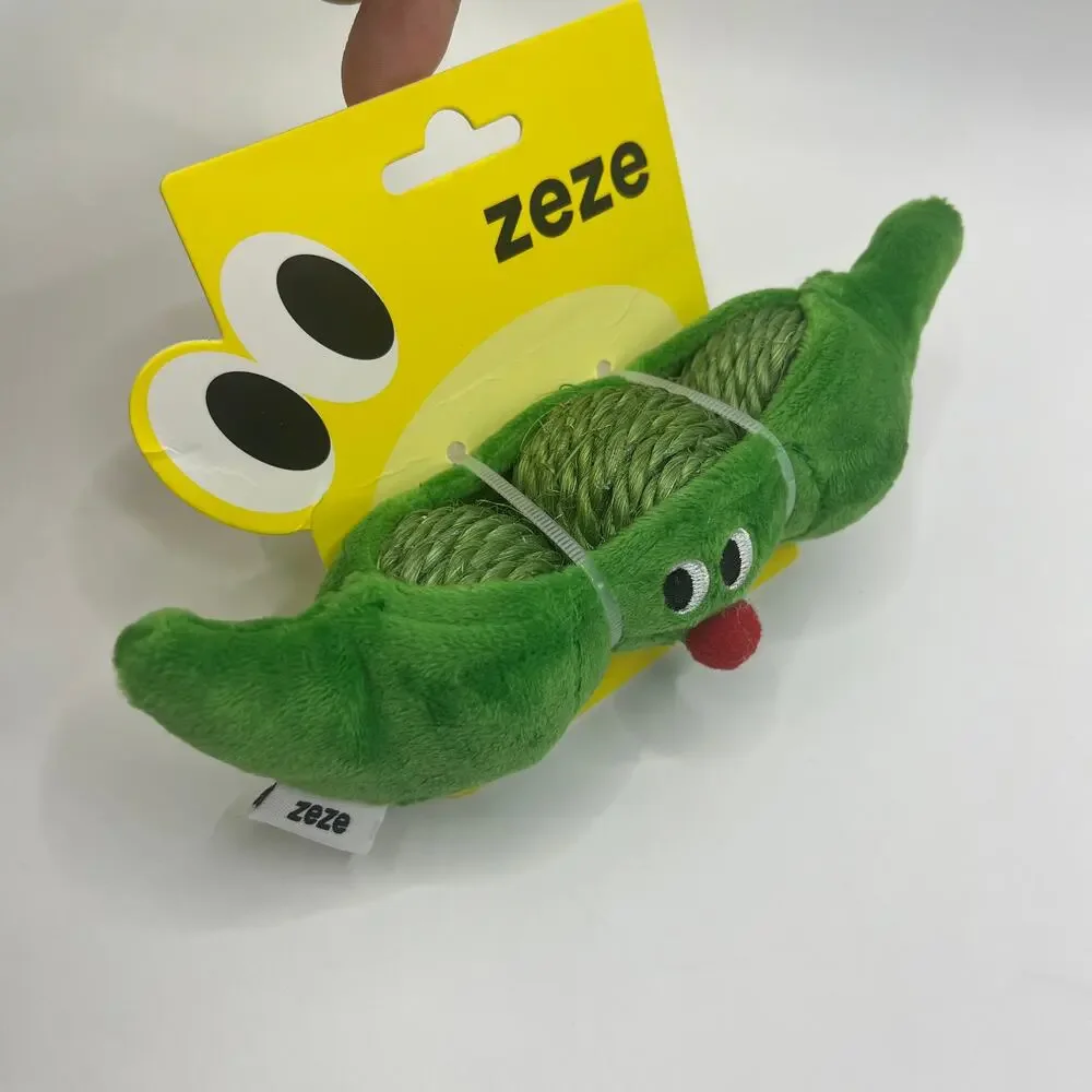 Pea Pod Cat Toy | Plush & Sisal Catnip Toy for Scratching & Interactive Play