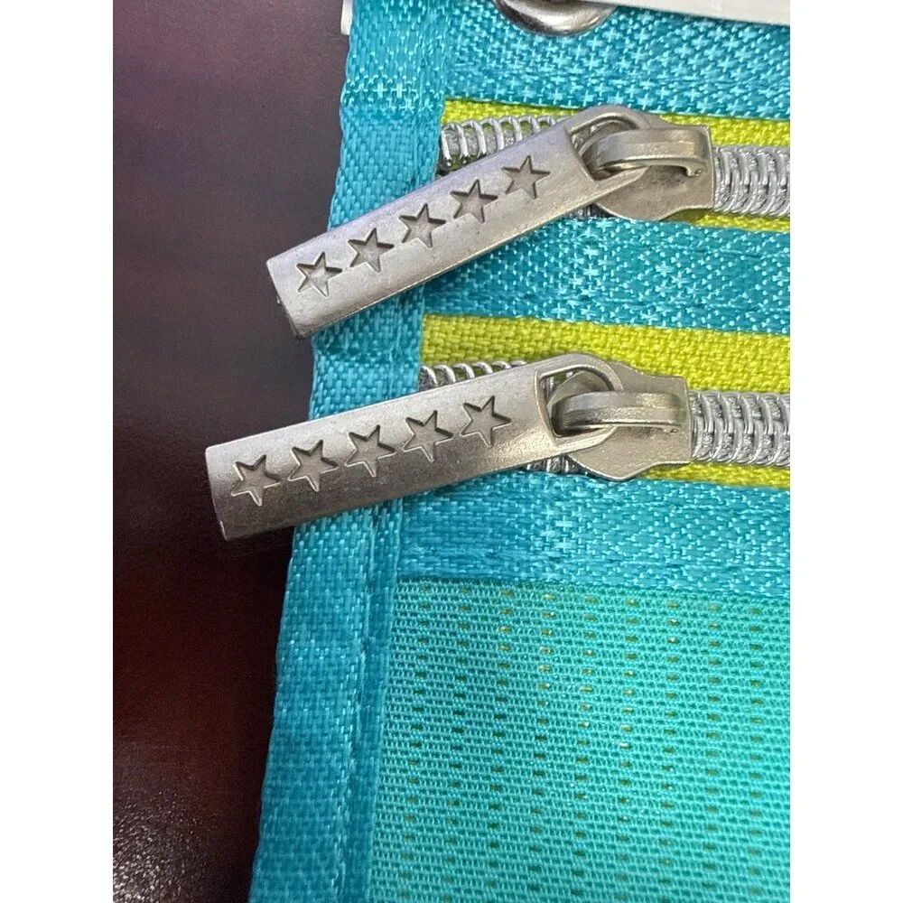 Five Star Dual Zipper Pencil Pouch With Binder Grommets - Blue & Green