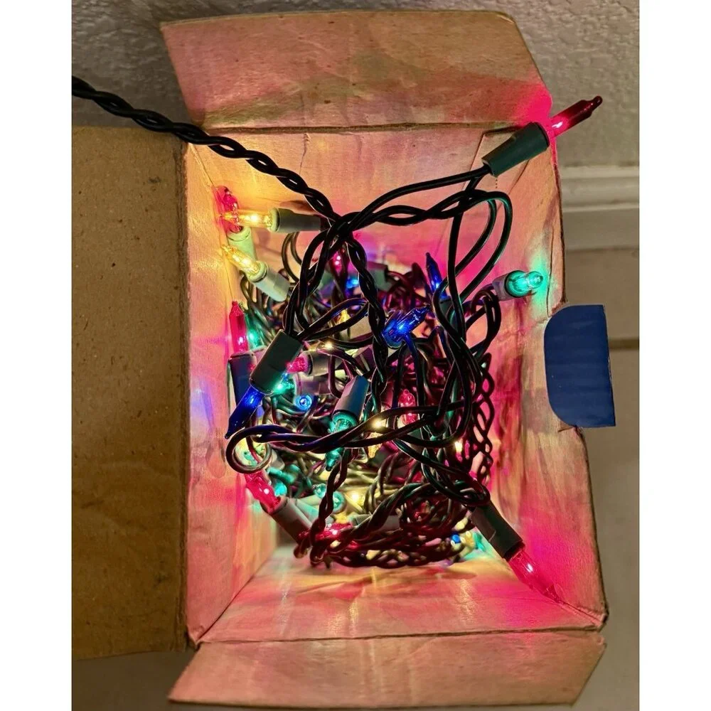 Vintage Multicolor Twinkling Net Lights 150 Indoor/Outdoor 6x4 Christmas Holiday