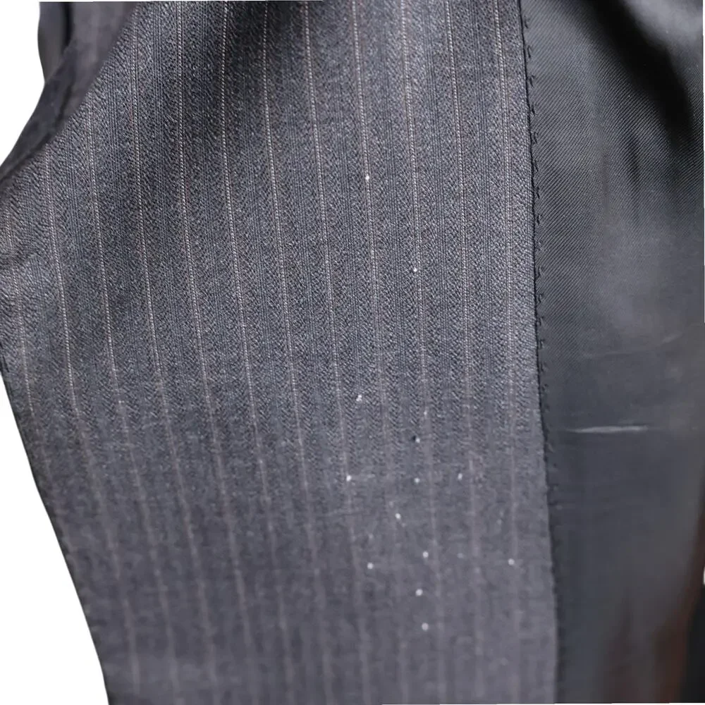 Canali Charcoal grey pinstripe pure wool mens suit jacket 52
