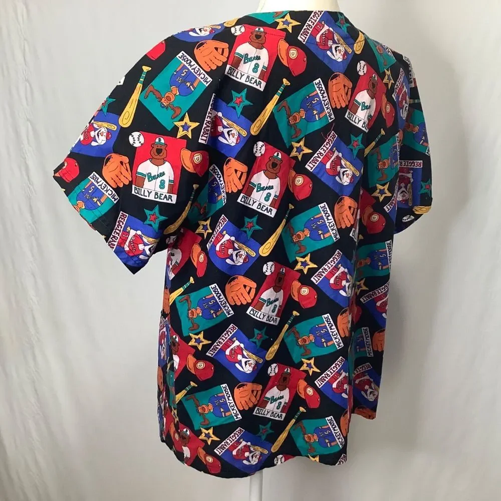 Womans Cotton Scrub‎ Size M Billy Bear Mickey Moose Reggie Rabbit xmas