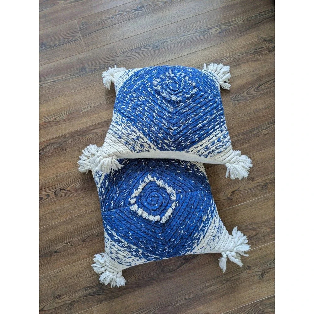 Anthropologie 20x20 Pillow Inserts and Pillow Cover Shams Accent Pair 2