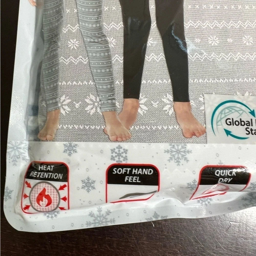 32 Degrees Kids Long Sleeve Crew Neck Legging Set Grey Snow Flake Size M 8/10 #2