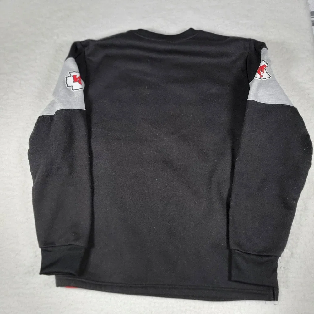 NFL Team Apparel Kansas City Chiefs Men Size S Black Grey Colorblock Sweatshirt