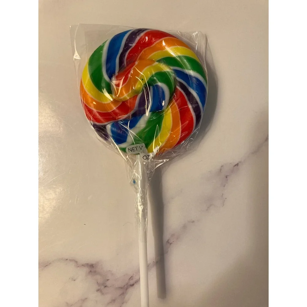 One Alberts Color Splash Swirly Pop Kaleidoscope Tutti Frutti Lollipop 1.5oz
