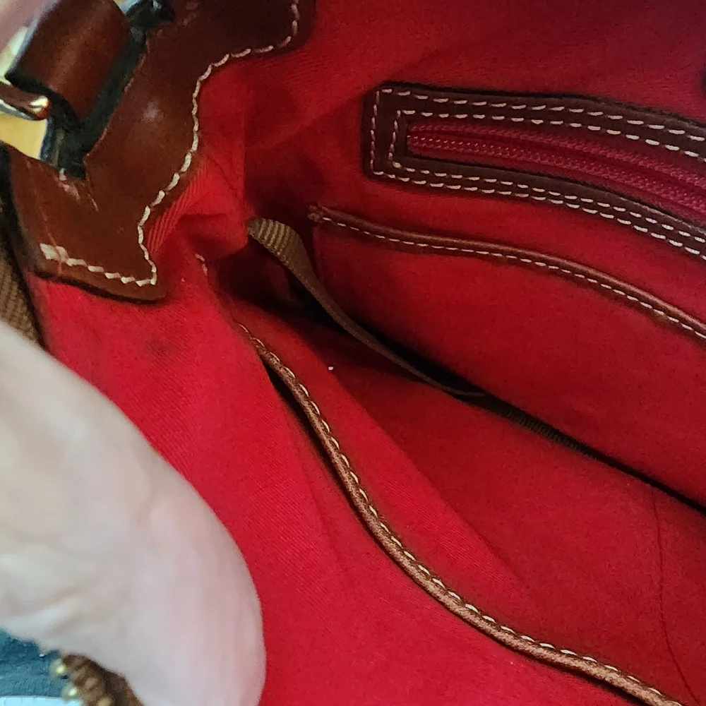 Dooney & Bourke Dark Brown and Tan Crossbody Bag