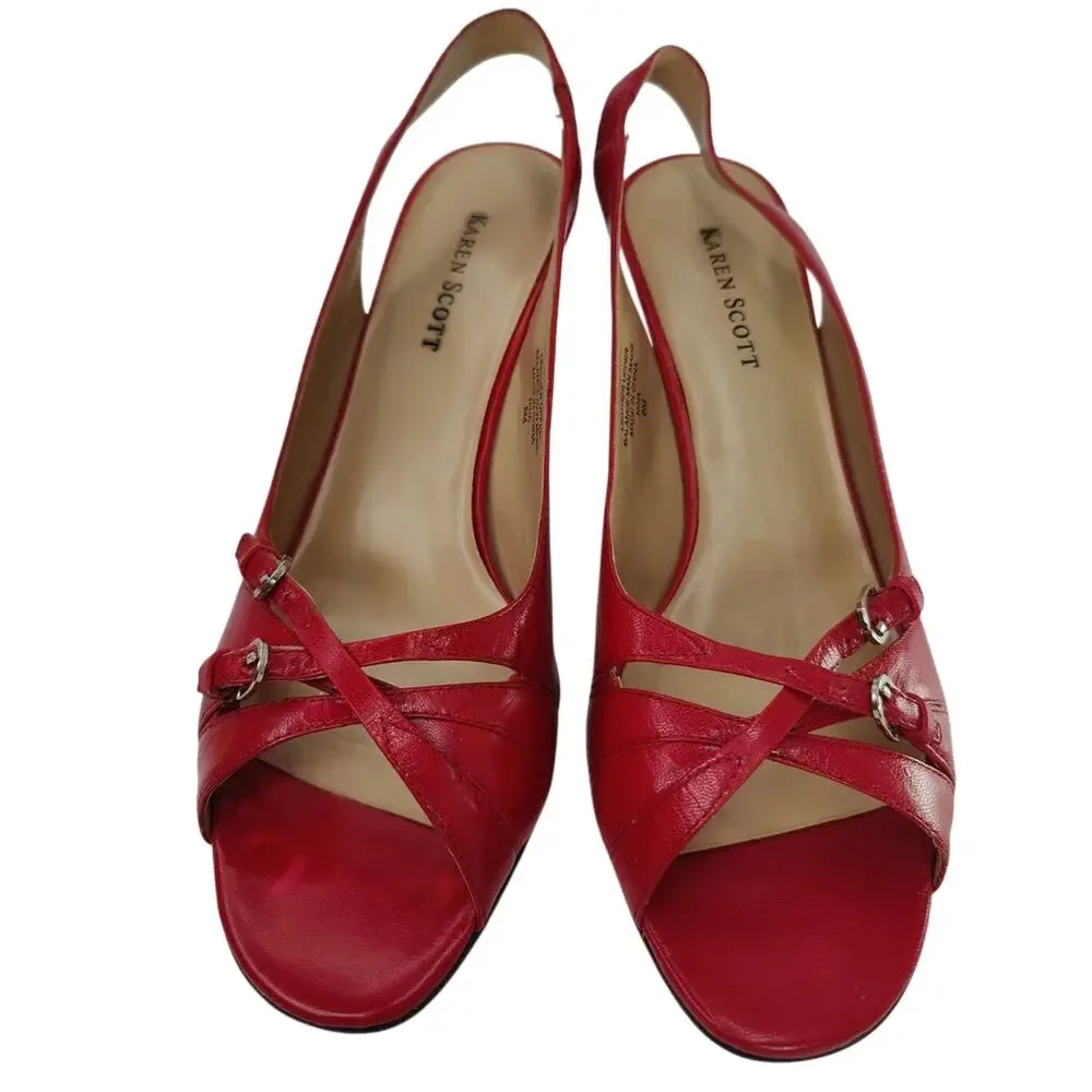 Karen Scott red buckle