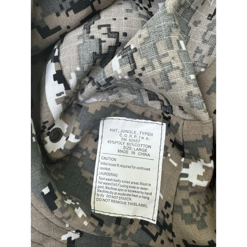 Military Jungle Type II Digital Camo Hat Size Large Muxin Camping Fishing