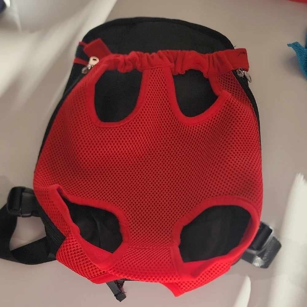Red and Black Pet Carrier Backpack