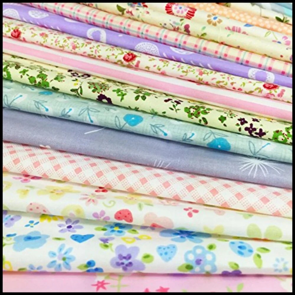 Precut Quilt Squares 100% Cotton Floral Fabric DIY Craft Sewing Bundle