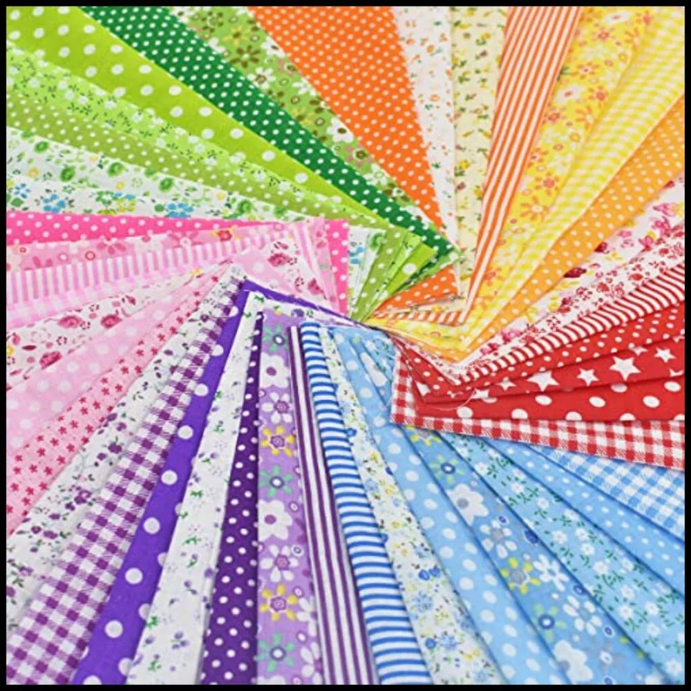 Floral Cotton Fabric Squares Pre-Cut Quilting Patchwork DIY Craft Sewing