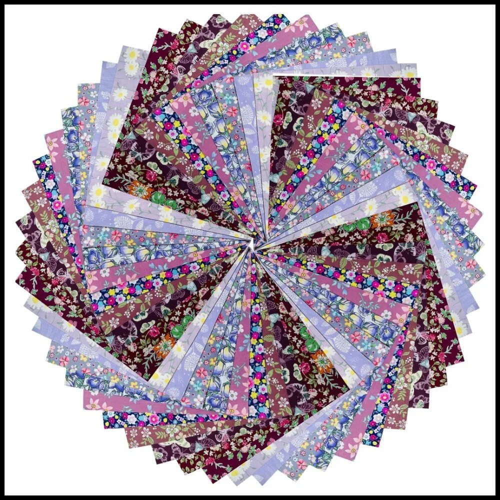 Floral Fabric Squares Quilting Supplies DIY Sewing Craft Patchwork Bundle