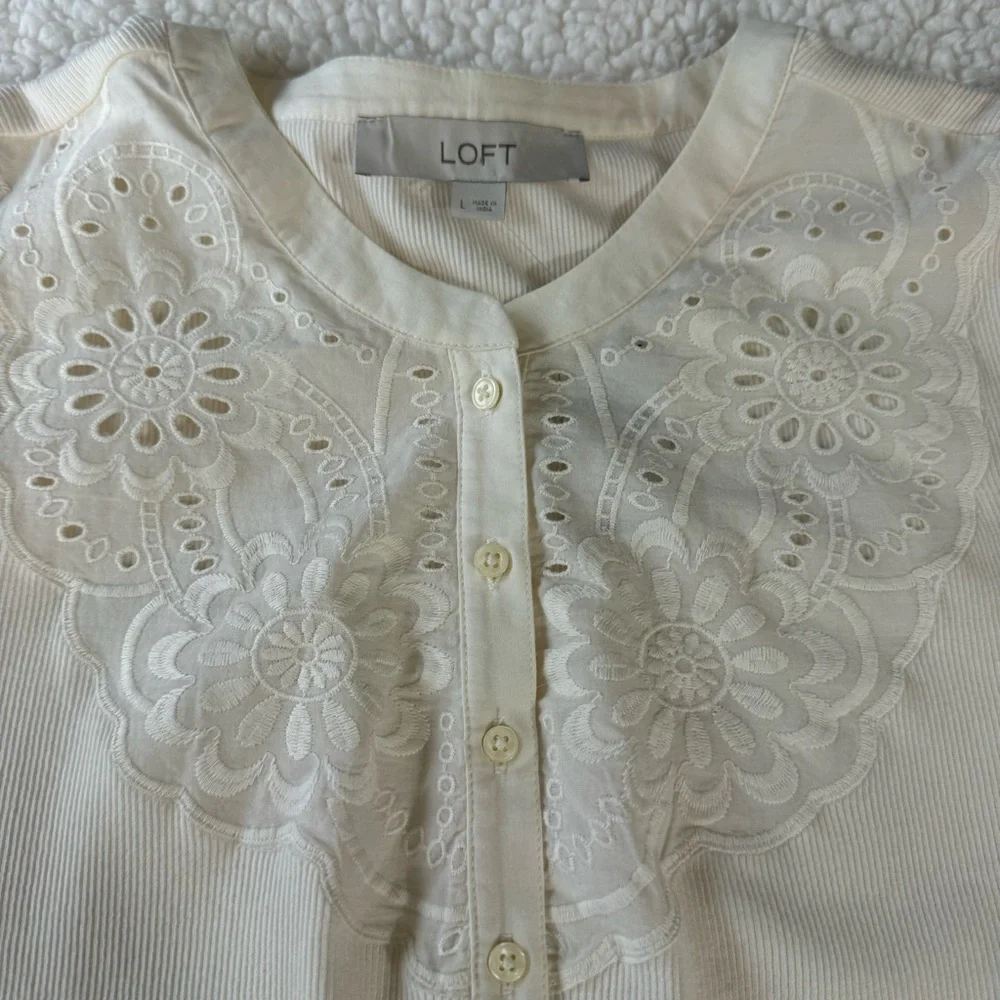 LOFT white placket tags